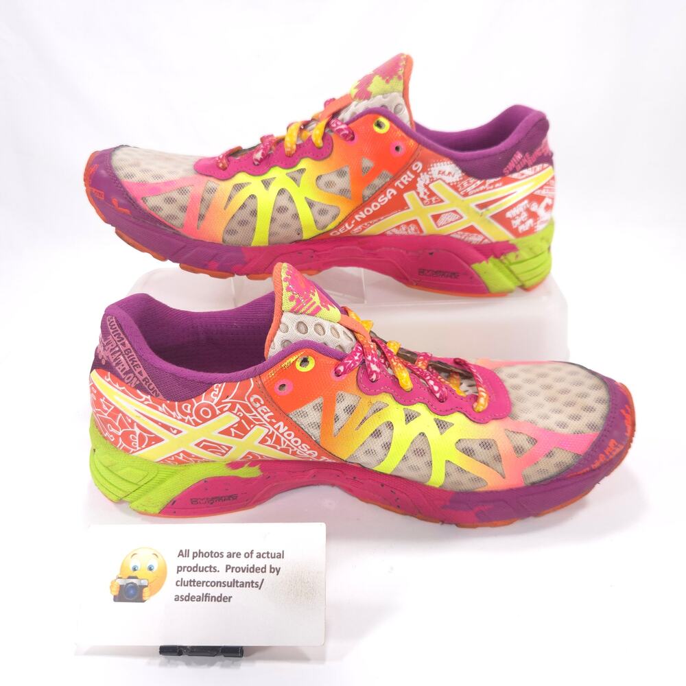 Asics Gel-Noosa Tri 9 Athletic Running Shoe Womens Size 8 T458N Pink Yellow - Picture 4 of 9